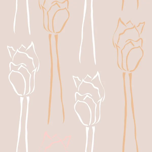 Elegancki Bezszwowy Wzór Kwiatami Tulipanów Elementy Projektu Kwiatowy Wzór Zaproszenia — Wektor stockowy