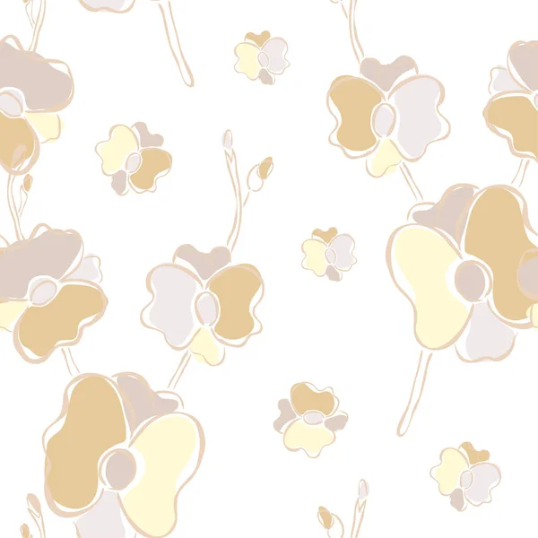 Элегантный Бесшовный Узор Цветами Орхидеи Элементами Дизайна Цветочный Узор Приглашений — стоковый вектор