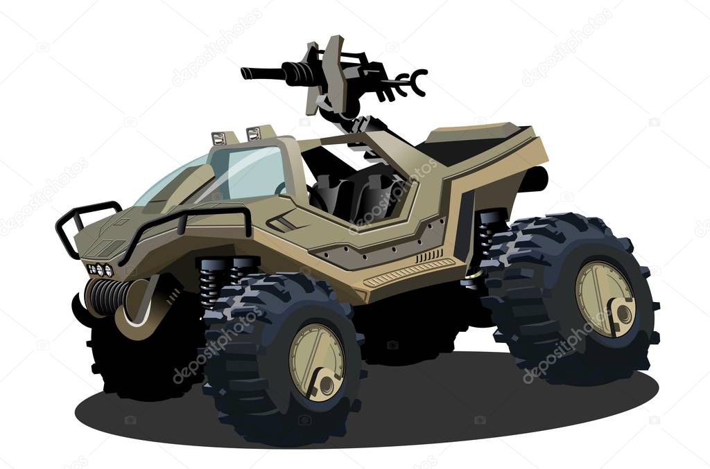 Vector Cartoon sci-fi vehicle