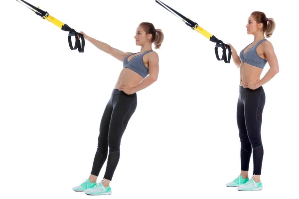 TRX mid row - single arm — Stock Photo, Image