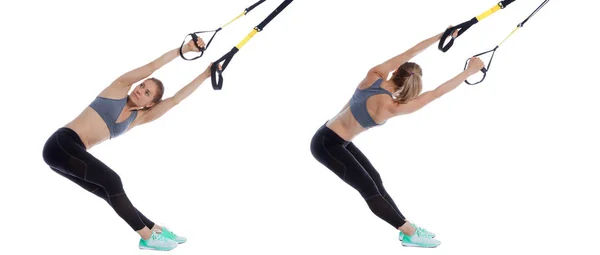 TRX lower back stretch — Stock Photo, Image