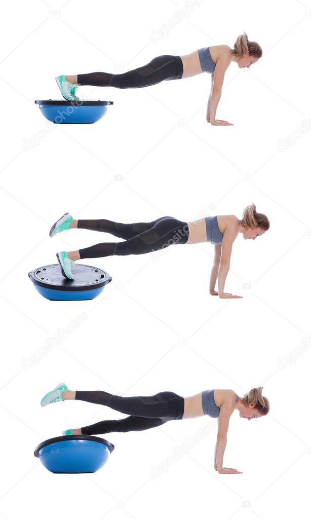 Balance training ball exercise