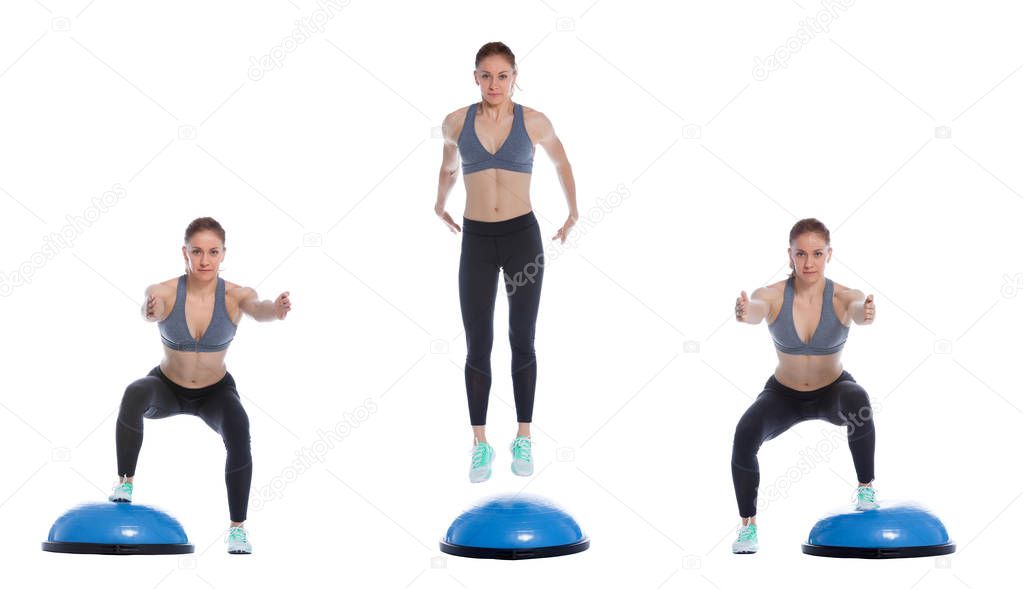Balance training ball exercise