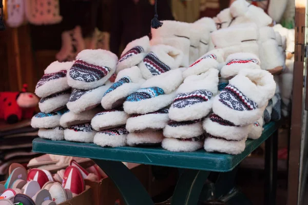 Warm wool slippers for children