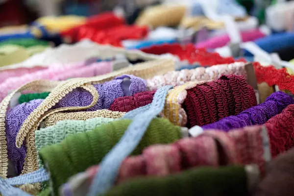 Colorful textile for embroidery — Stock Photo, Image