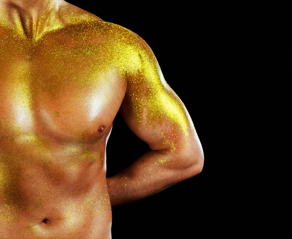 Hombre con piel dorada —  Fotos de Stock