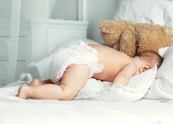 Baby in bed — Stock Photo, Image
