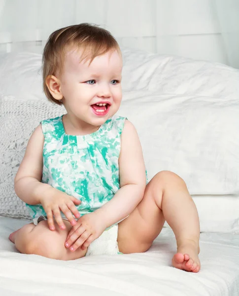 Baby in bed — Stock Photo, Image