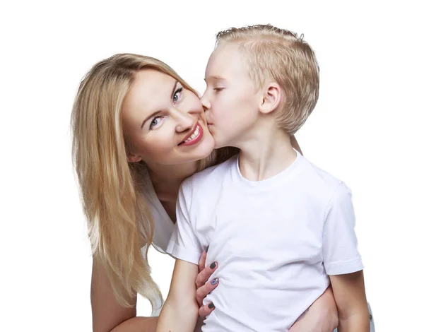 Mãe e filho felizes — Fotografia de Stock