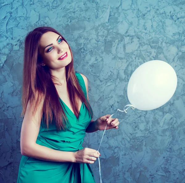 Woman with a balloon — Stock Photo, Image