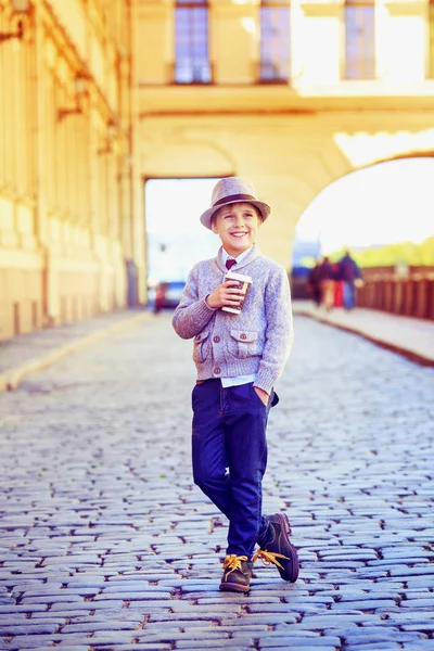Chlapec s cofee — Stock fotografie