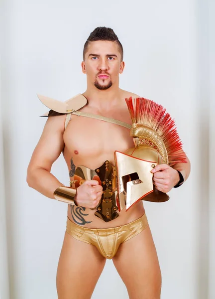 Dancer dressed as a gladiator — Stock Photo, Image