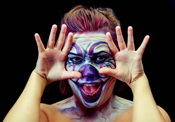 Halloween lelijk clown — Stockfoto