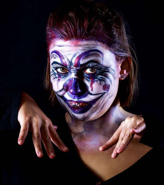 Halloween lelijk clown — Stockfoto