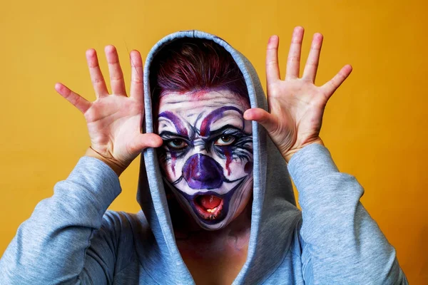 Halloween lelijk clown — Stockfoto