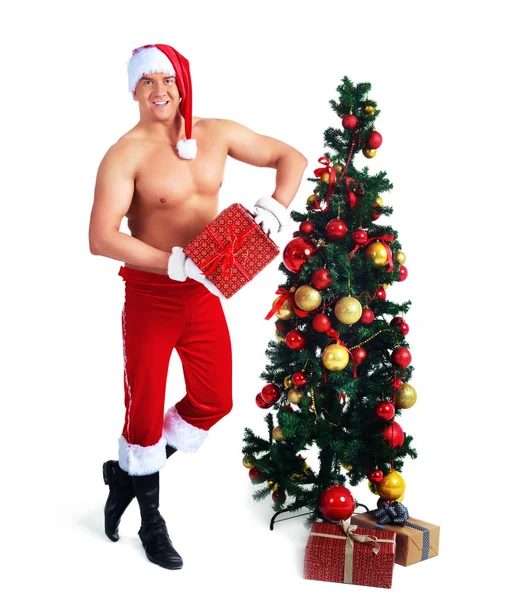 Hombre con árbol de Navidad — Foto de Stock