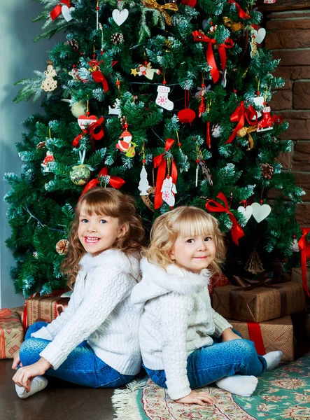 ホーム クリスマスに姉妹 — ストック写真