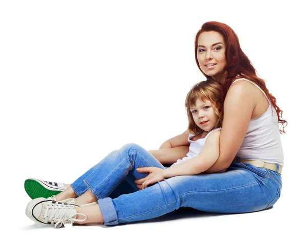 Mãe e filho isolados — Fotografia de Stock