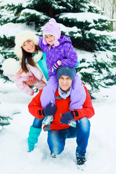 Familia en invierno —  Fotos de Stock