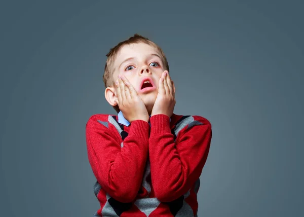 Scared boy isolated — Stock Photo, Image