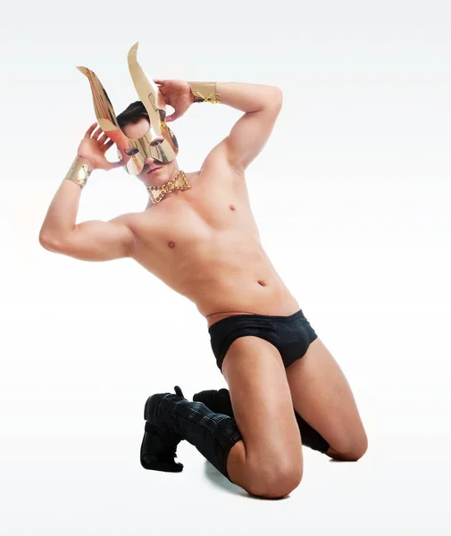 Ballerino che indossa orecchie di coniglio — Foto Stock