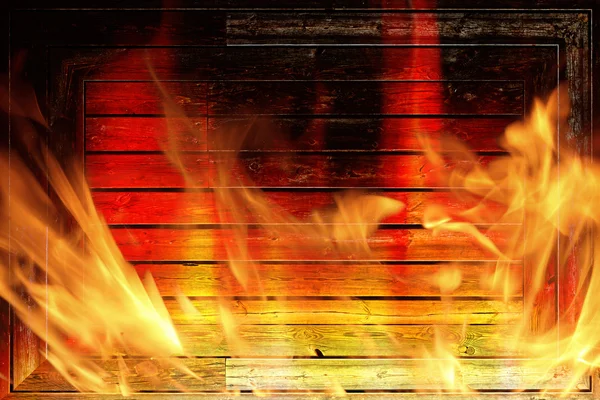Zeď v plamenech Stock Snímky