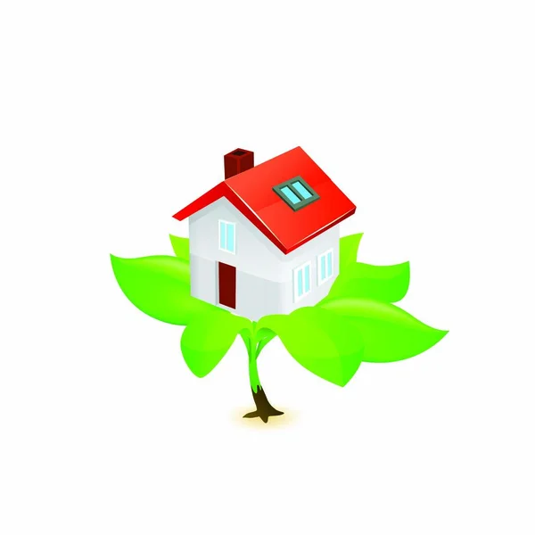 Eco huisje. — Stockvector