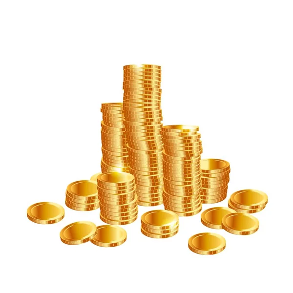 Pilhas de moedas de ouro, vetor — Vetor de Stock