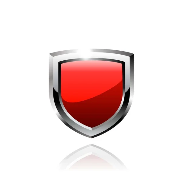 Red shield vector icon. — Stock Vector