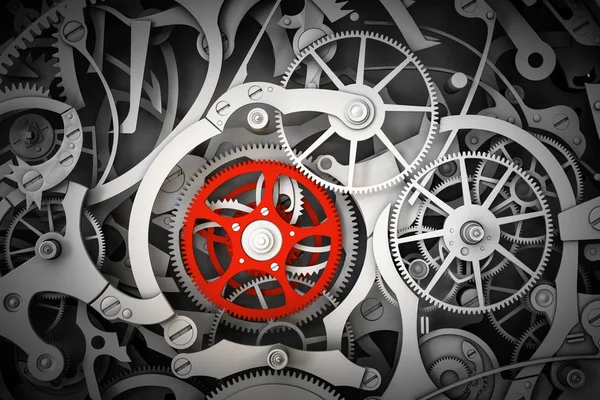 Clockwork with working gears — Stock Photo, Image