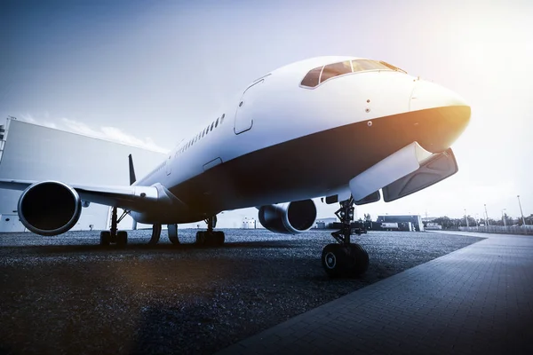 Passenger airplane on airport — Stock Photo, Image