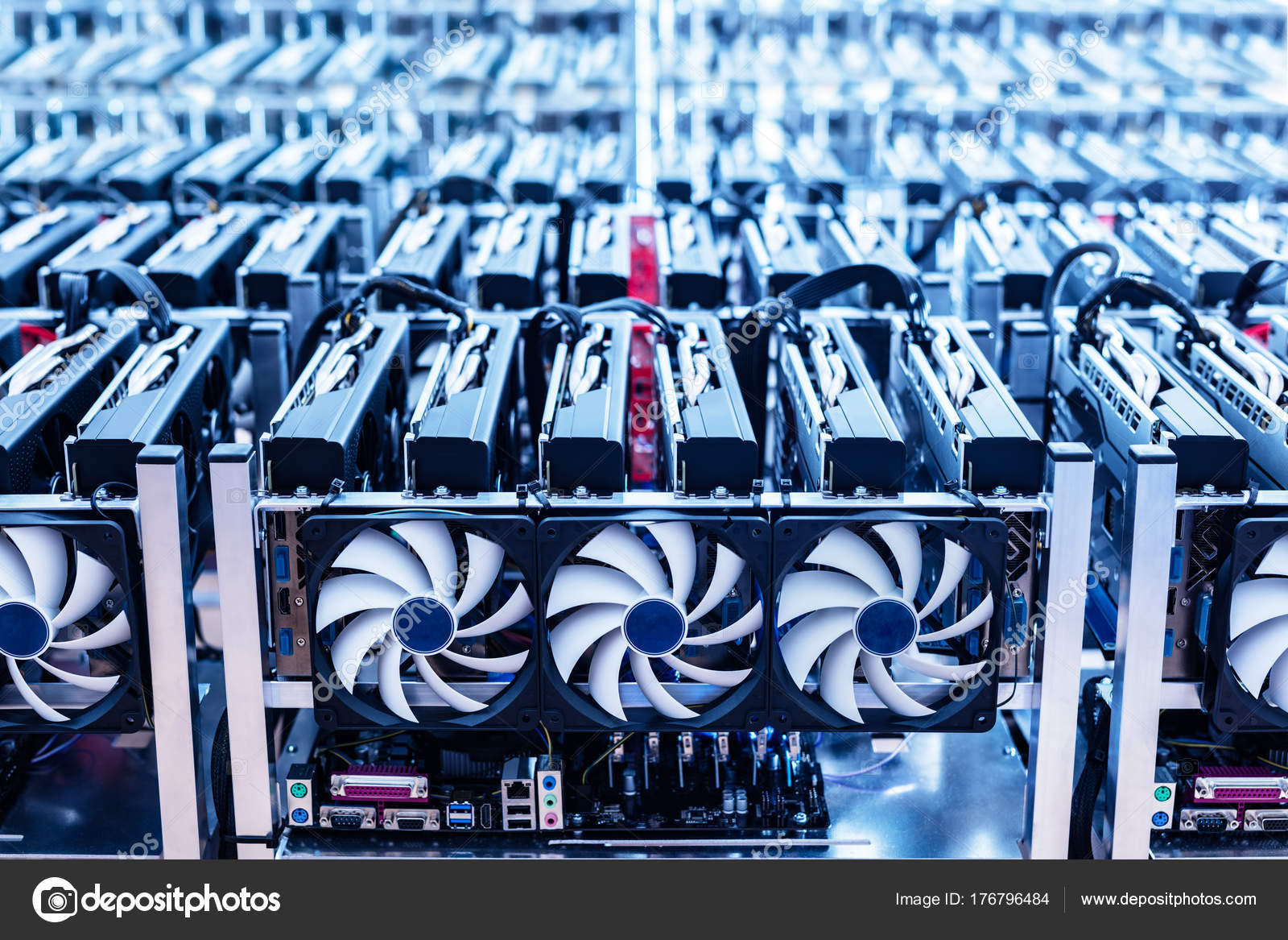Bitcoin Mining Farm Hardware Electronic Devices Fans Cryptocurrency Miners Stock Photo C Photocreo 176796484