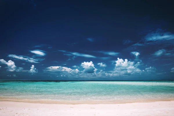 清澈的大海和蓝天 热带景观 海滨景观 马尔代夫 — 图库照片
