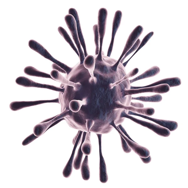 Cellula Virale Isolata Sfondo Bianco Concetto Coronavirus Visualizzazione Molto Dettagliata — Foto Stock