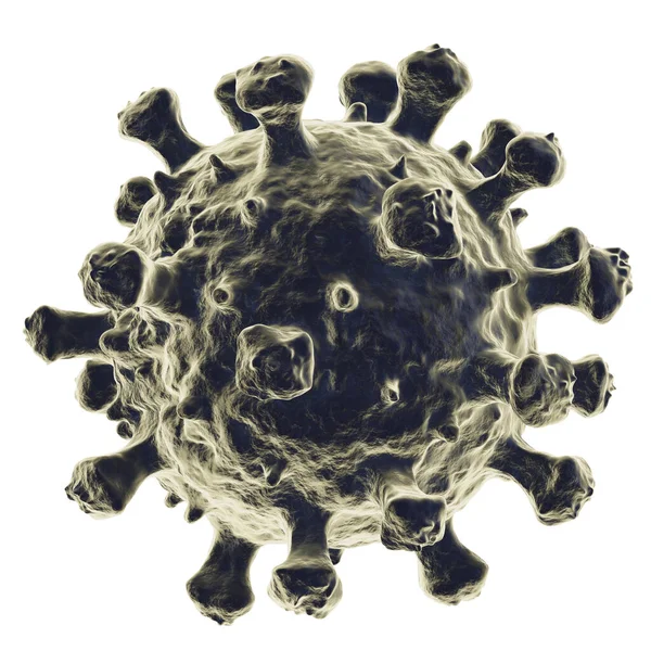 Célula Viral Isolada Fundo Branco Conceito Coronavírus Visualização Muito Detalhada — Fotografia de Stock