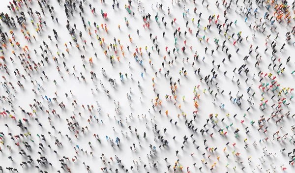 Centenas Pessoas Caminhando Uma Direção Sociedade Mundo Diversificado Ilustração Conceitual — Fotografia de Stock