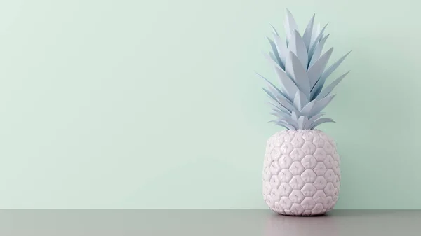 Roze Ananas Pastelachtergrond Illustratie — Stockfoto