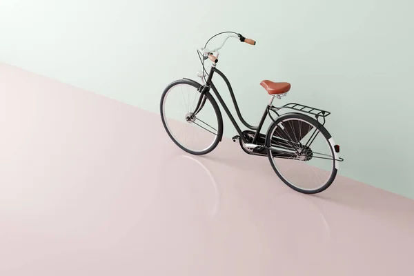 Vintage Fiets Lege Cleanroom Pastelkleuren Illustratie — Stockfoto