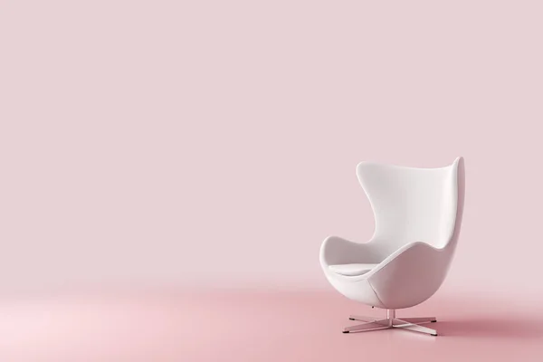 Nowoczesny Fotel Pastelowym Różowym Pokoju Minimalistyczny Nowoczesny Wystrój Wnętrz Ilustracja — Zdjęcie stockowe