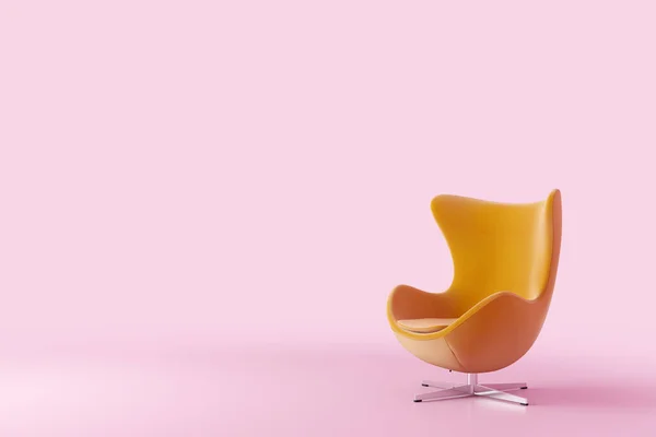 Poltrona Moderna Quarto Rosa Pastel Design Interiores Moderno Minimalista Ilustração — Fotografia de Stock