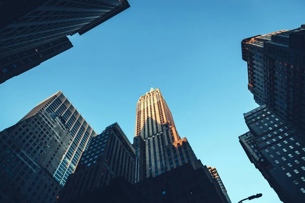 Arranha Céus Manhattan Nova Iorque Eua Downtown Highrise Edifícios Dia — Fotografia de Stock