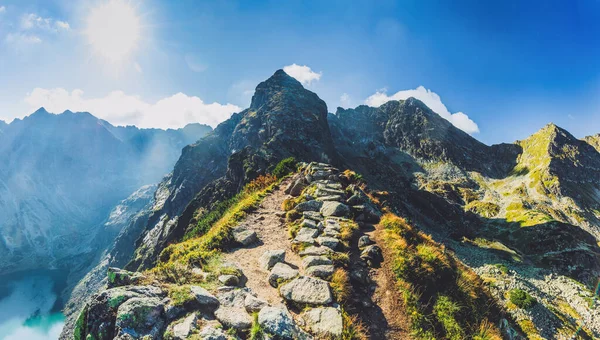 Polonya Daki Tatra Dağlarında Yürüyüş Yolu Koscielec Zirvesine Doğru — Stok fotoğraf