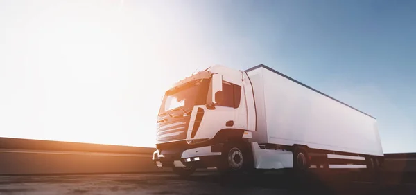 Vrachtwagen Met Aanhanger Vervoer Scheepvaart Illustratie — Stockfoto