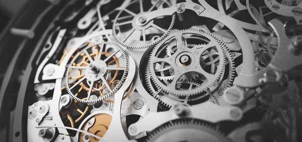 Gears Cogs Clockwork Watch Mechanism Craft Precision Elegant Detailed Stainless — Stock Photo, Image