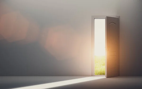 Door Open New Better World Positive Optimistic Future Hope Concept — Stock Photo, Image