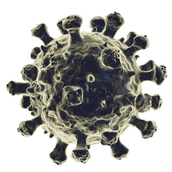 Cellule Virale Isolée Sur Fond Blanc Concept Coronavirus Visualisation Très — Photo