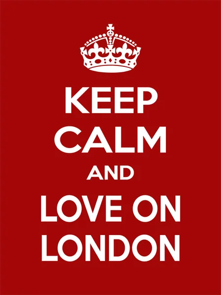 세로 직사각형 레드-화이트 동기 런던 포스터 빈티지 복고 스타일에서에 사랑 — 스톡 벡터