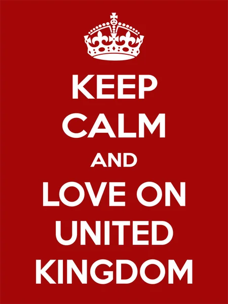 Vertical rectangular red-white motivation the love on United Kingdom poster based in vintage retro style — Stock Vector