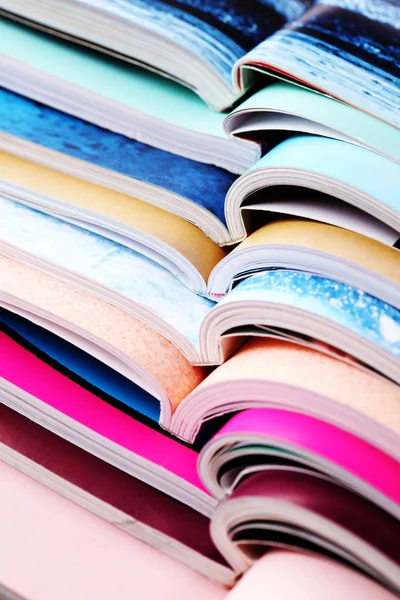 Stack of colorful magazines — Stock Photo, Image