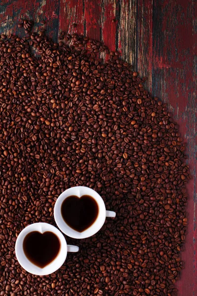 Tazas de café en forma de corazón —  Fotos de Stock